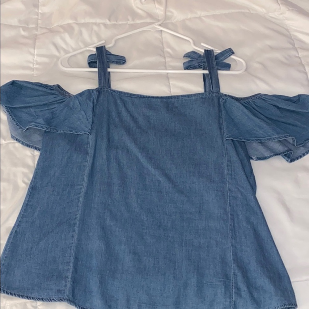 Off the shoulder denim top